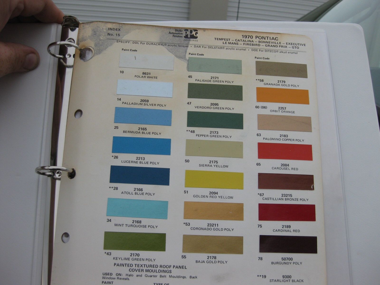 1970 Gto Color Chart