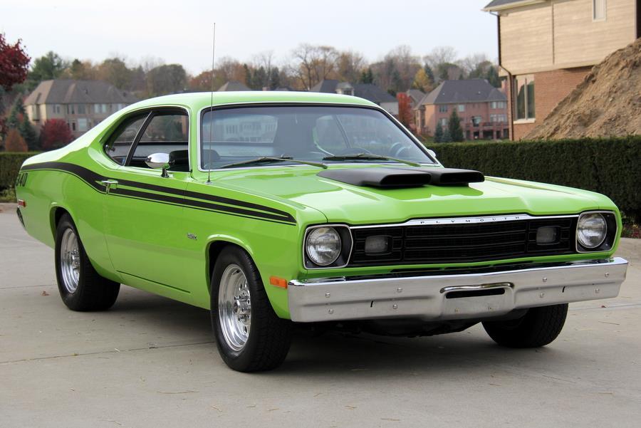 1973 Plymouth Duster Sublime green 340 4 Speed, 833-A Trans Rare1