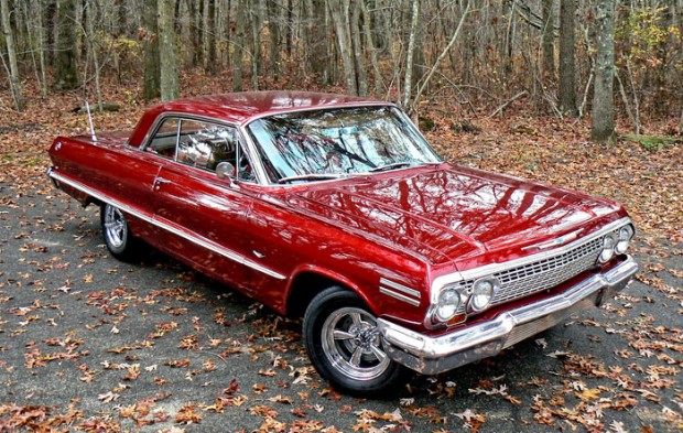 1963-Chevrolet-Impala-metallic-red-283-4bbl-V8,-2-speed-powerglide-409-1