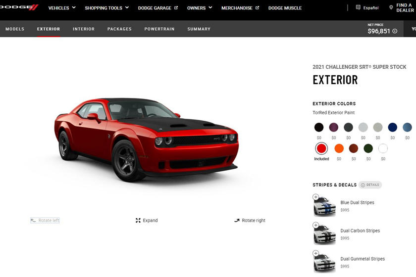 Ford Mustang Mach 1, New Corvettes and Dodge Super Stock Configurator ...